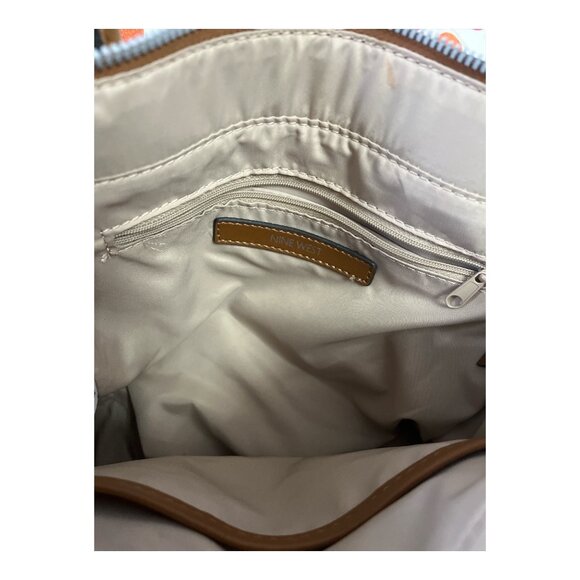 Nine West Brown Logo Satchel Tote Bag with Crossbody Strap - Picture 6 of 9
